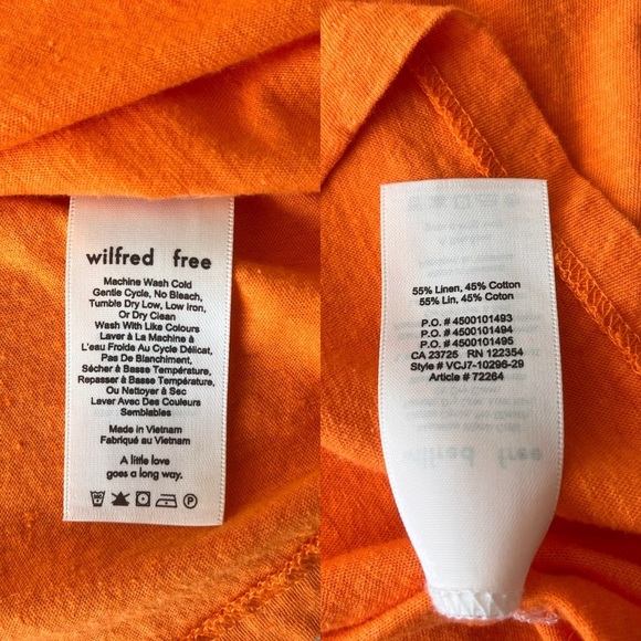 Wilfred Free Linen-Blend Racerback Tank Top S Bright Orange - Picture 5 of 9